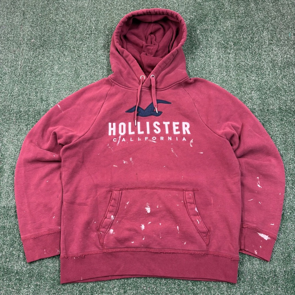 Y2K 2000's Hollister Hoodie Maroon Skater Surf Sweatshirt L